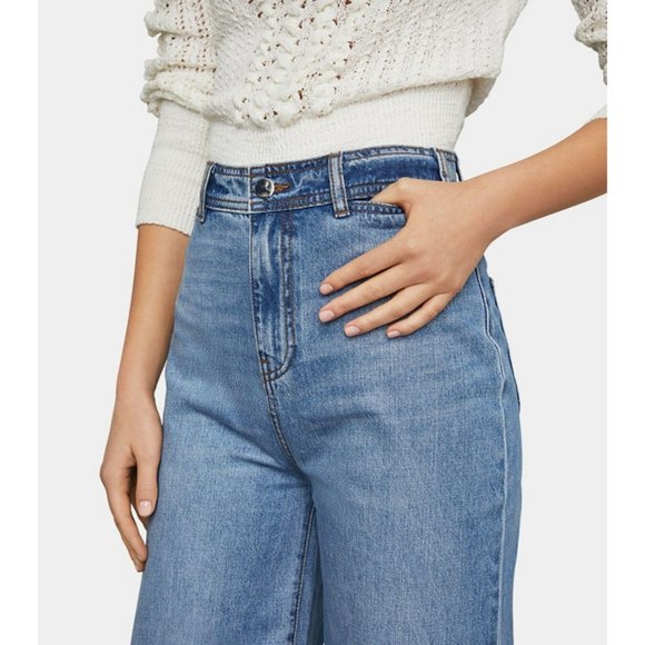 BCBGMaxAzria High Waist Faded Wide-Leg Jeans - Picture 4 of 6